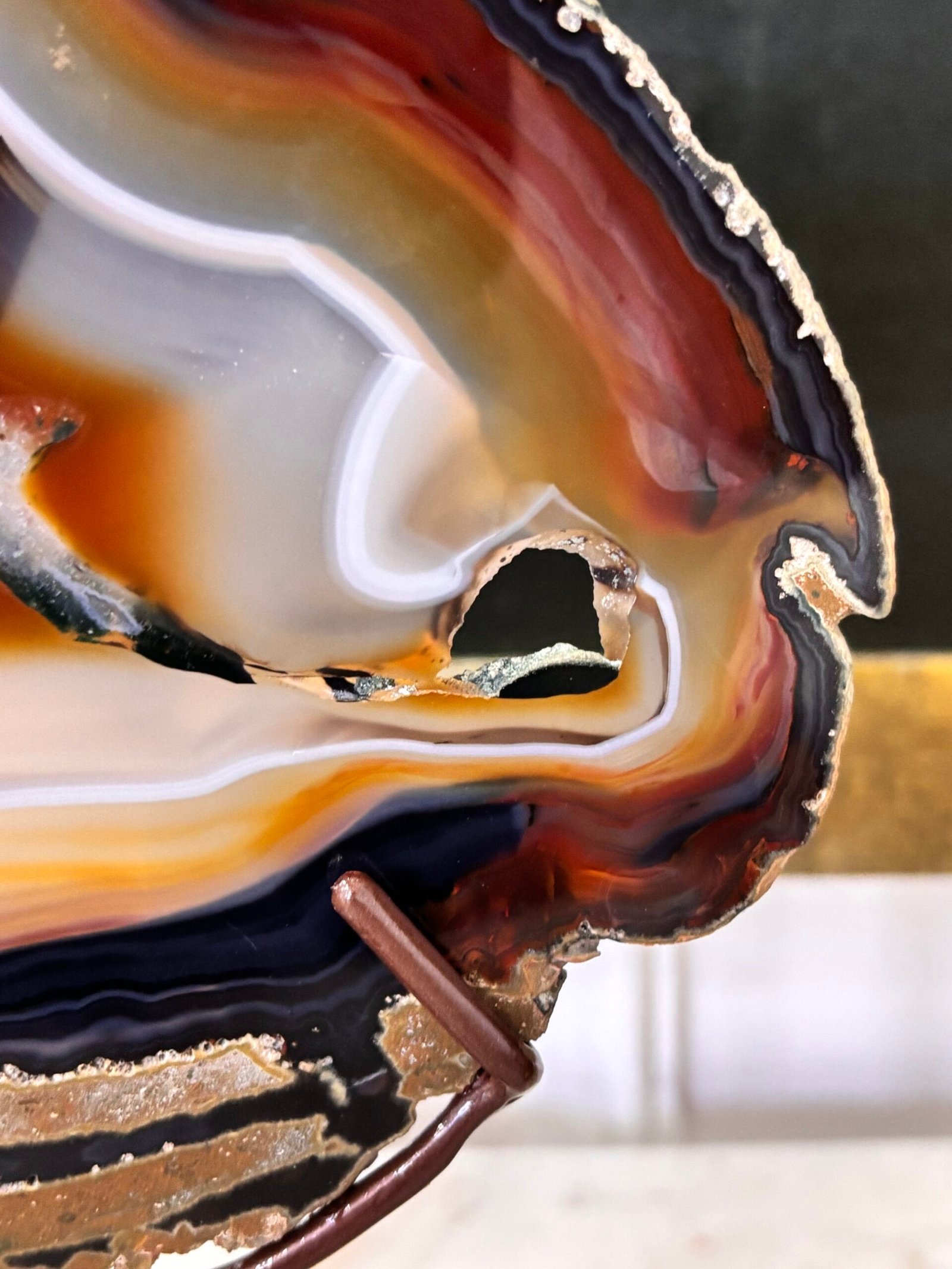 Suporte decorativo com ágata natural - Imagem 3