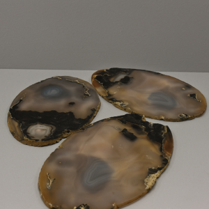 Trio de bases de ágata natural