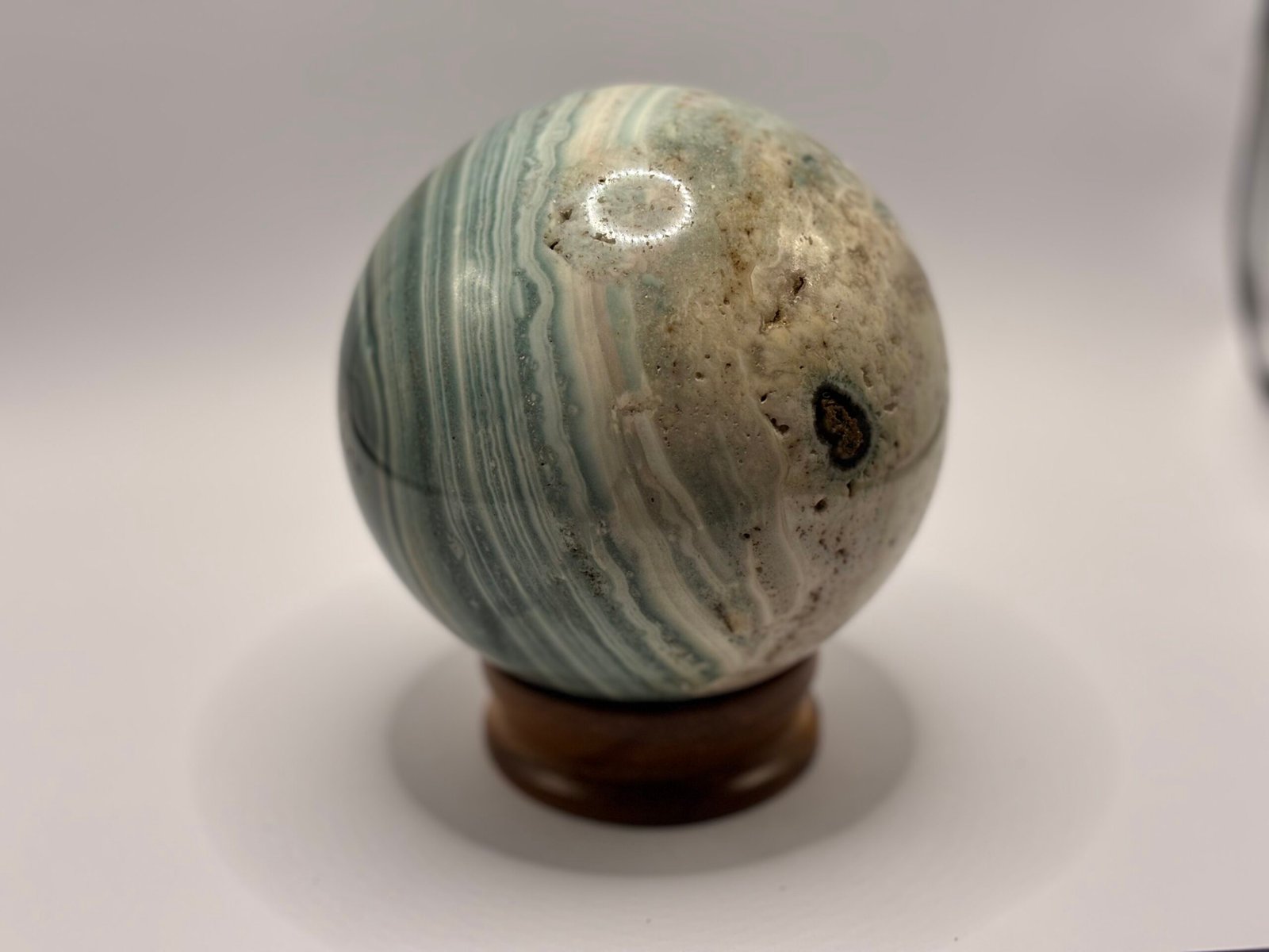 Esfera decorativa de calcita y aragonita bege - marrom - Imagem 3