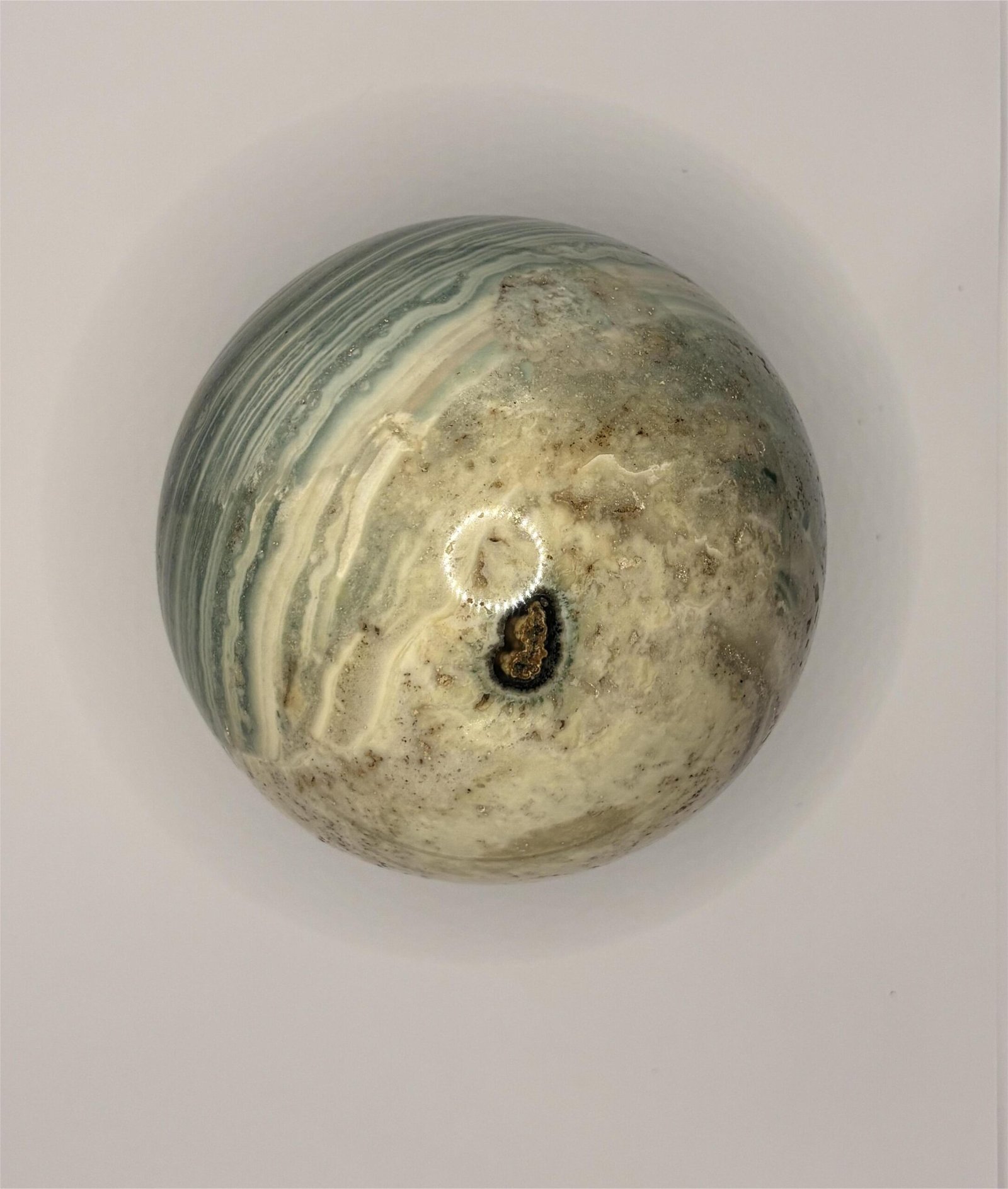 Esfera decorativa de calcita y aragonita bege - marrom - Imagem 2