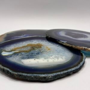 Conjunto de bases em ágata natural ( com tingido )