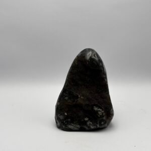 Pedra ágata negra con inclusiones grises